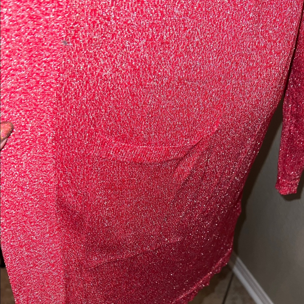 Ruby Rd. Glittering Red Cardigan - Picture 5 of 7